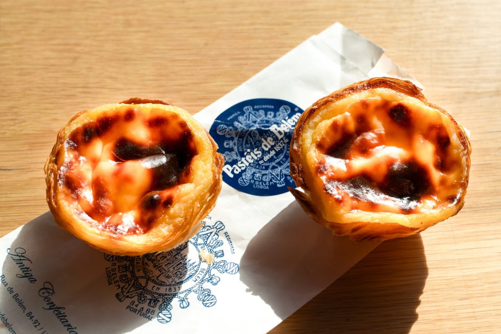 Pastel de nata Portuguese custard tarts Lisbon bakery Portugal